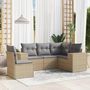 Voir la diapositive 1 : VIDAXL Salon de jardin avec coussins 5 pcs beige resine tressee