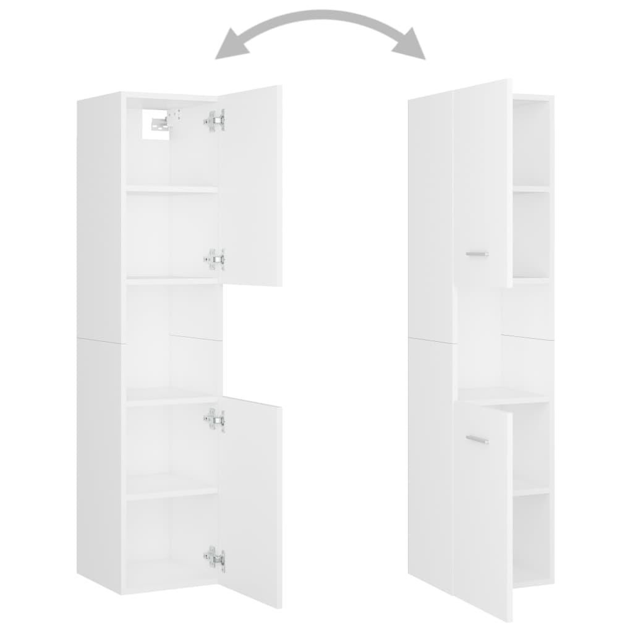 Voir la diapositive 5 : VIDAXL Armoire de salle de bain Blanc 30x30x130 cm Bois d'ingenierie