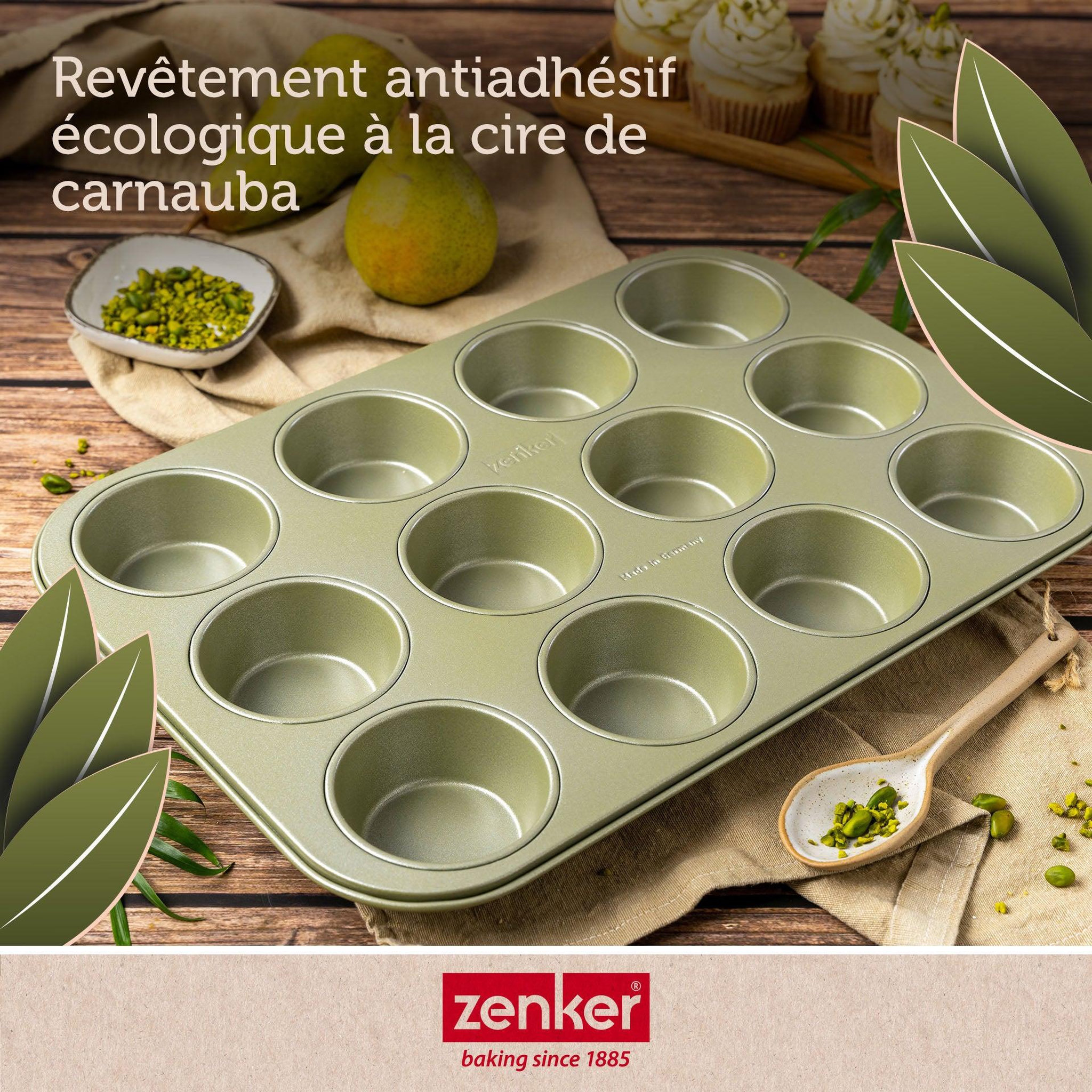 Voir la diapositive 5 : ZENKER Lot de 2 moules à gâteaux 38,5/26,5 cm en acier zenker green vision