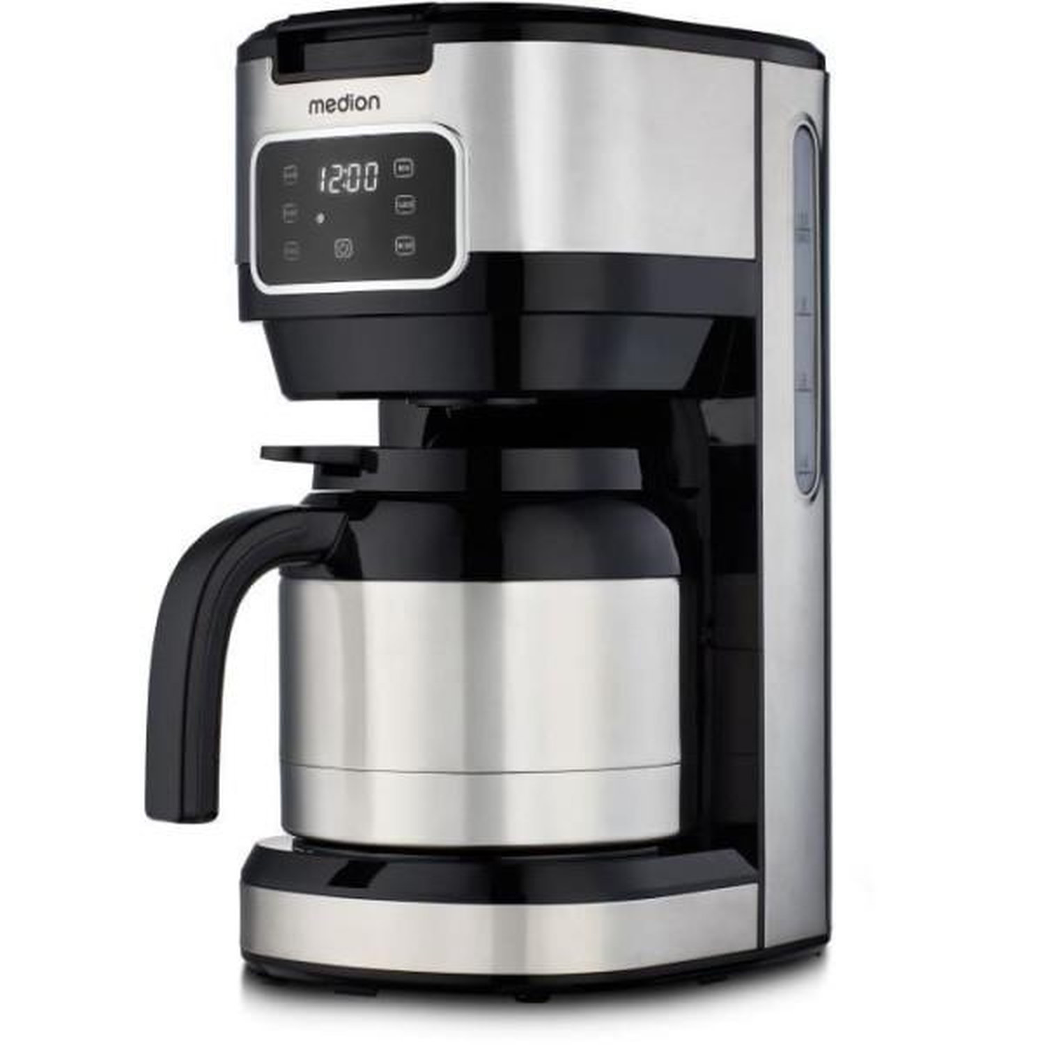 Machine a Cafe - Cafetiere Electrique  Filtre Digitale Isotherme - MEDION - 900W - 1,2L - Silver