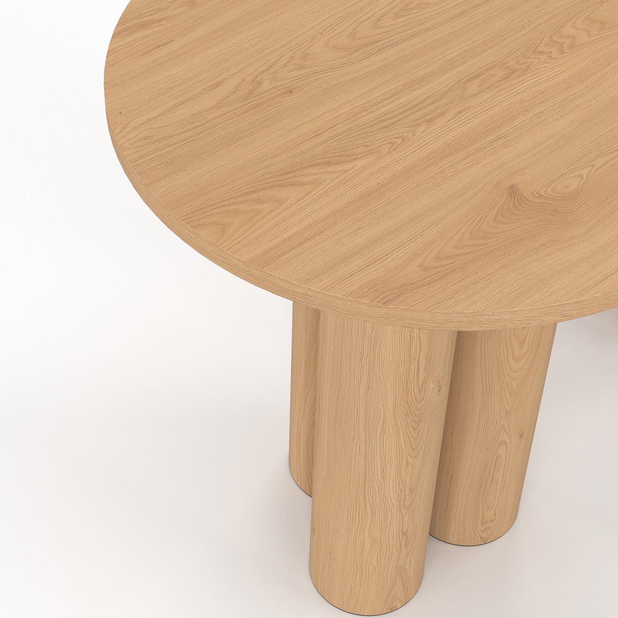 Voir la diapositive 5 : ID MARKET Lot de 2 tables d'appoint rondes, bouts de canapé, tables de chevet eloise 35/40 cm bois effet hêtre