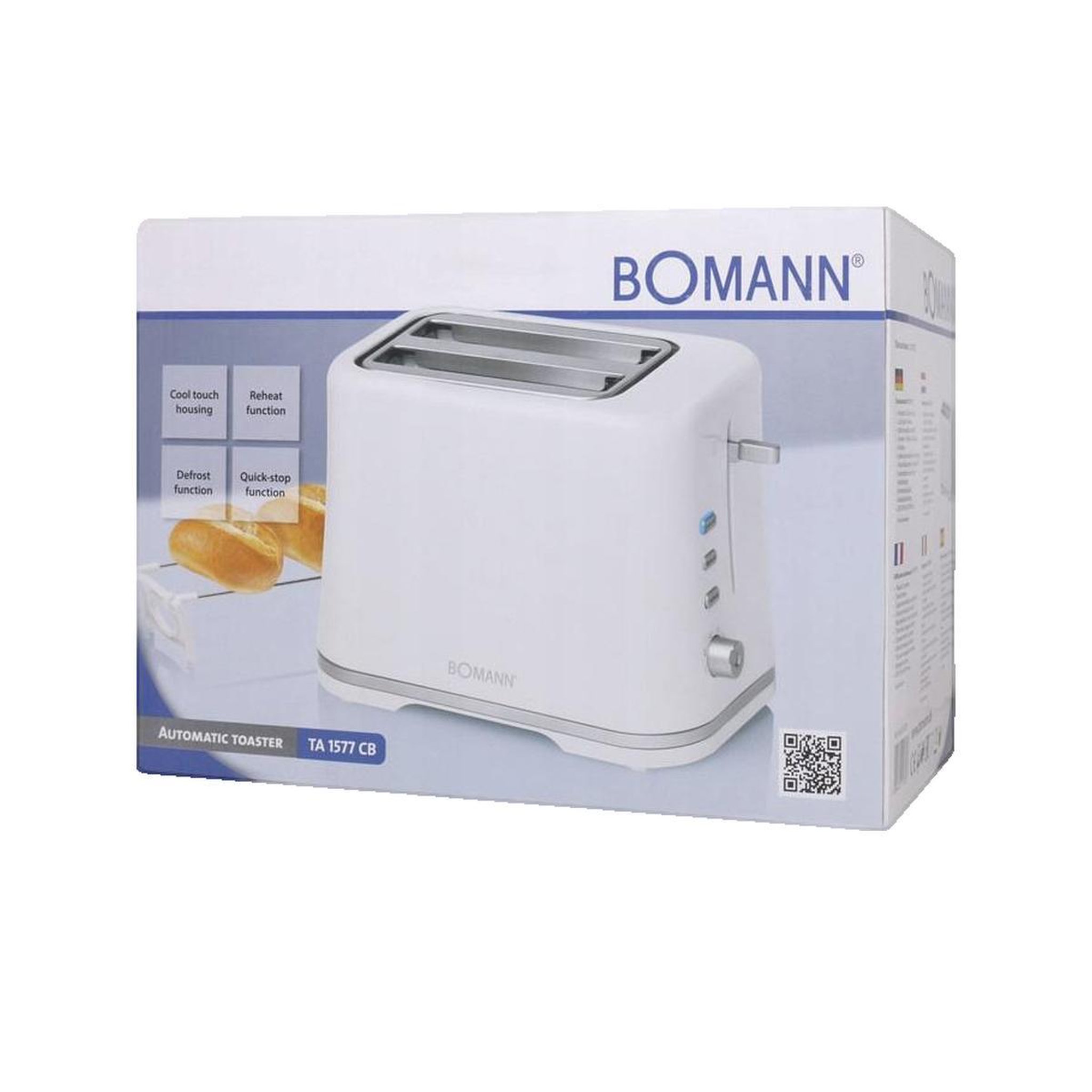 Voir la diapositive 2 : Bomann Grille-pain Bomann TA 1577 CB Métal