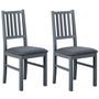 Voir la diapositive 1 : Lot de 2 chaises bois massif assise rembourée LUNA