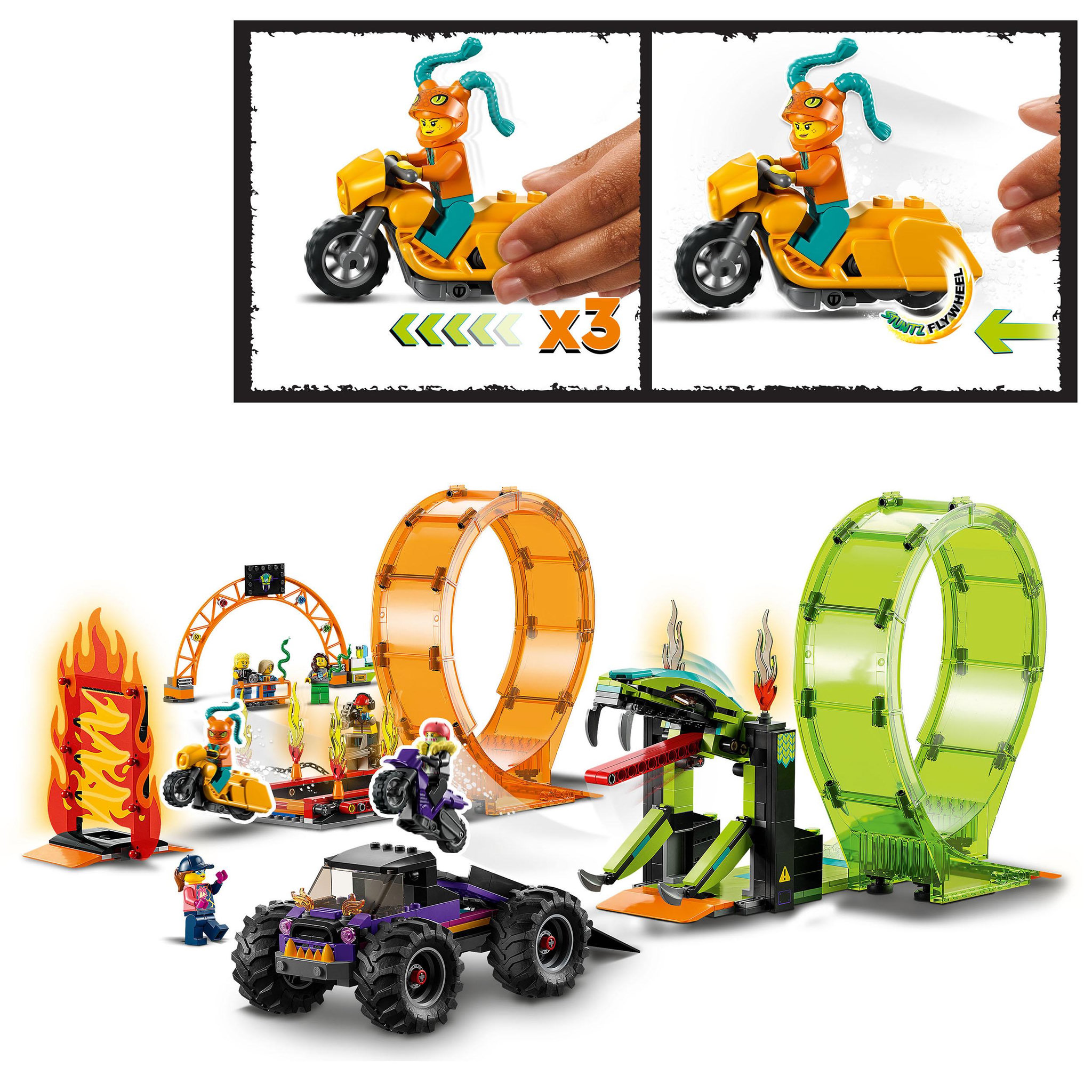 Voir la diapositive 4 : LEGO City 60339 L&rsquo;Arène de Cascade avec Double Looping, Jouet de Monster Truck