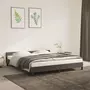 VIDAXL Cadre de lit avec tete de lit Gris fonce 160x200 cm Velours
