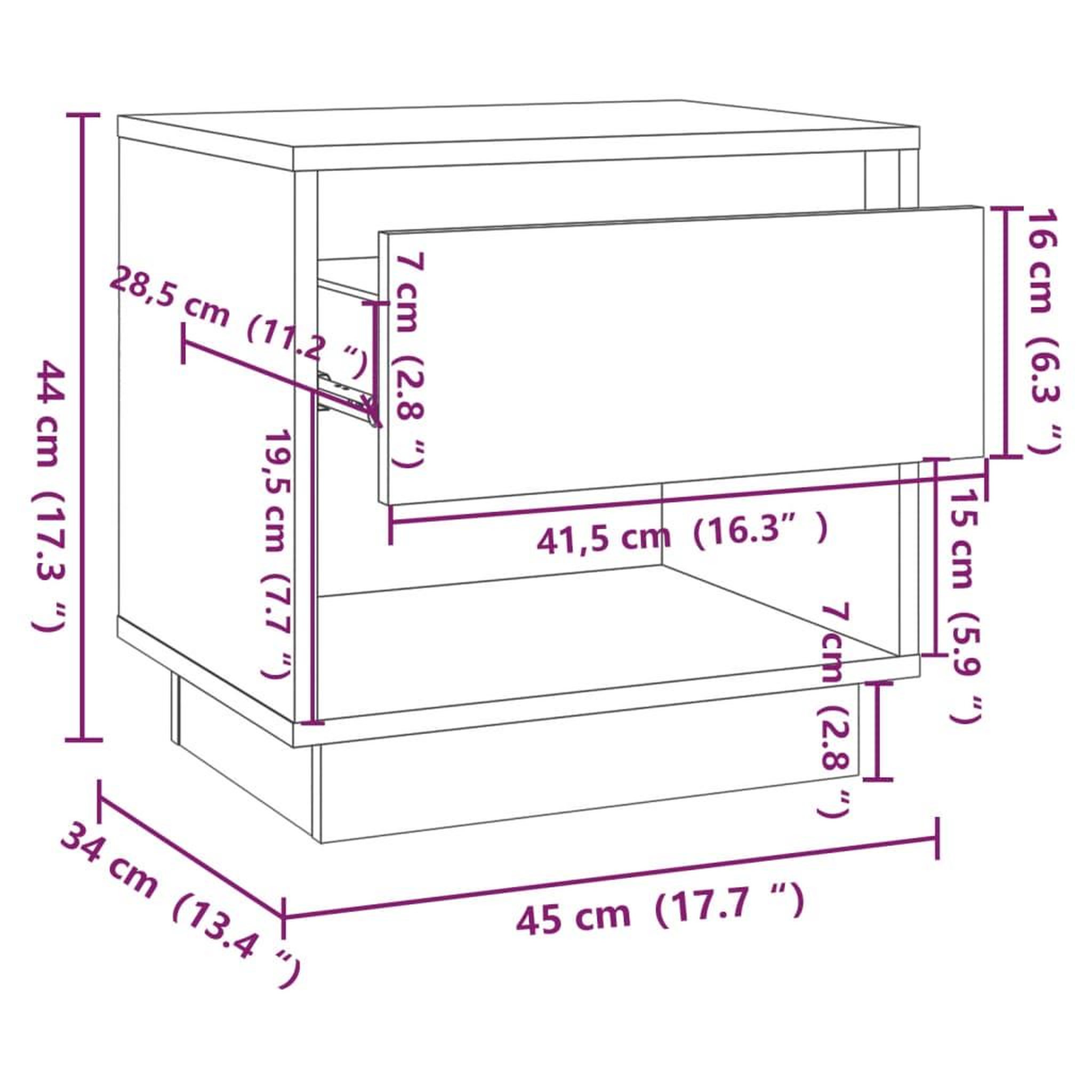 Voir la diapositive 6 : VIDAXL Tables de chevet 2 pcs Gris beton 45x34x44 cm Bois d'ingenierie