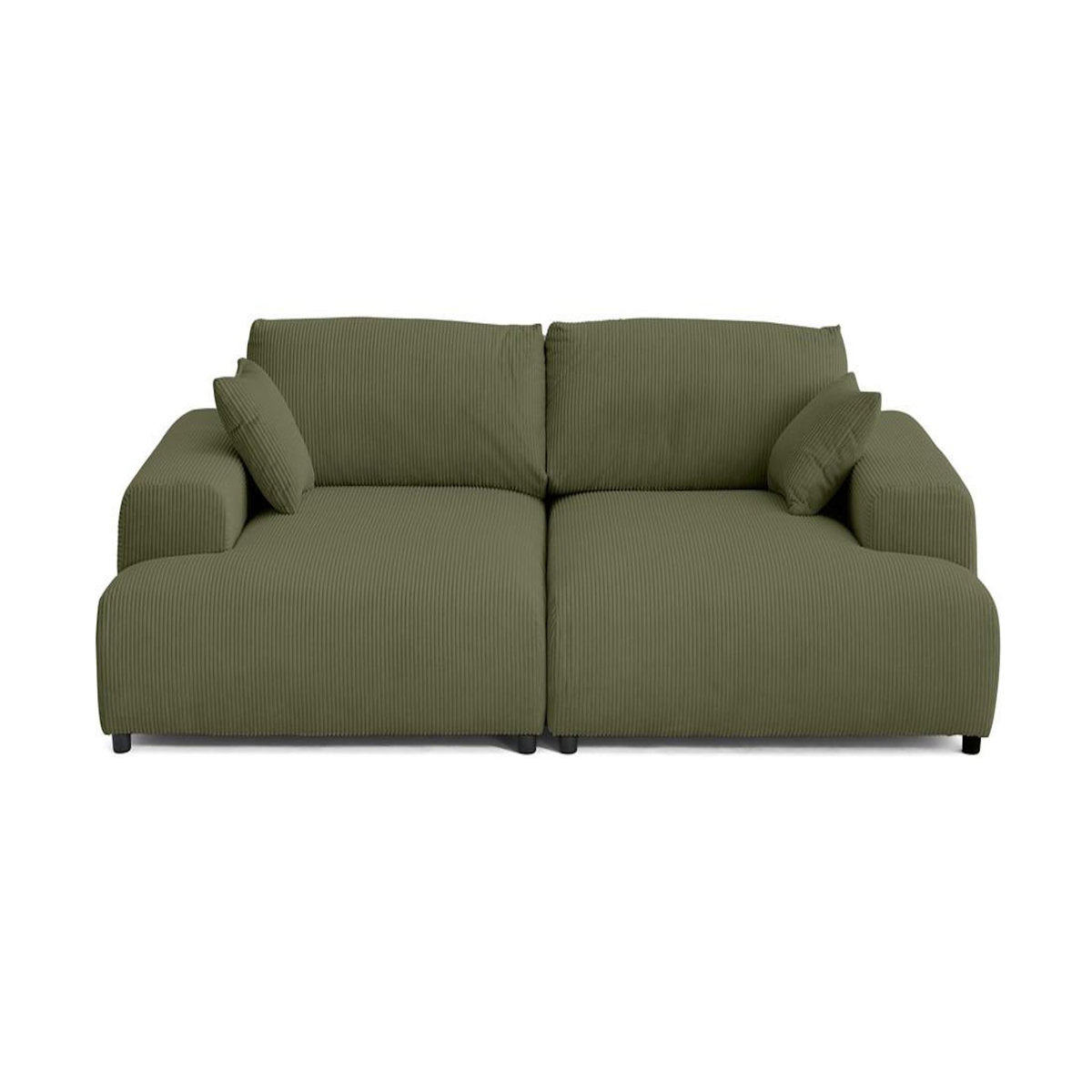 LISA DESIGN Garance - canapé droit 4 places double méridienne - assise profonde - en velours côtelé