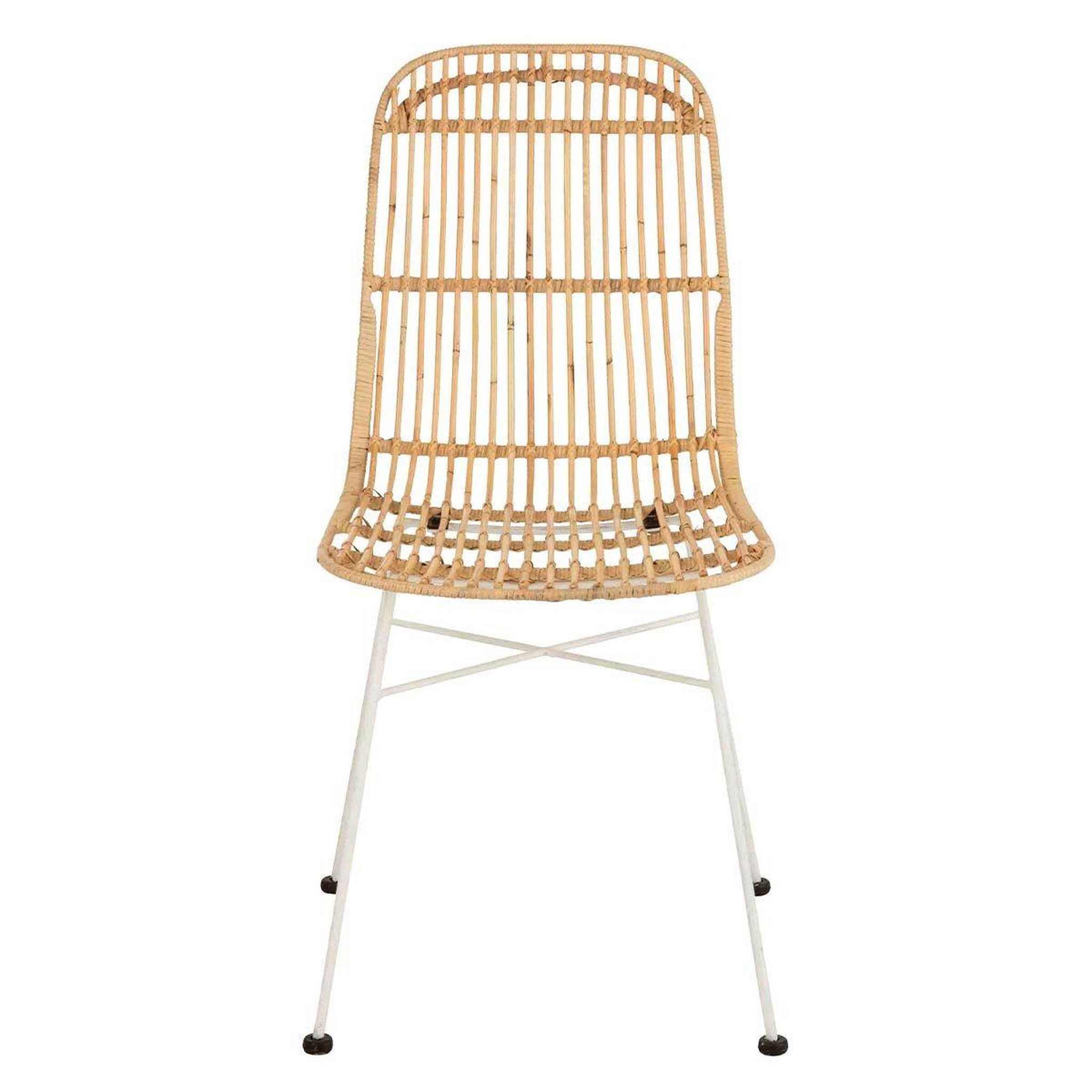 Voir la diapositive 2 : J-LINE Chaise design en rotin  ema  88cm naturel