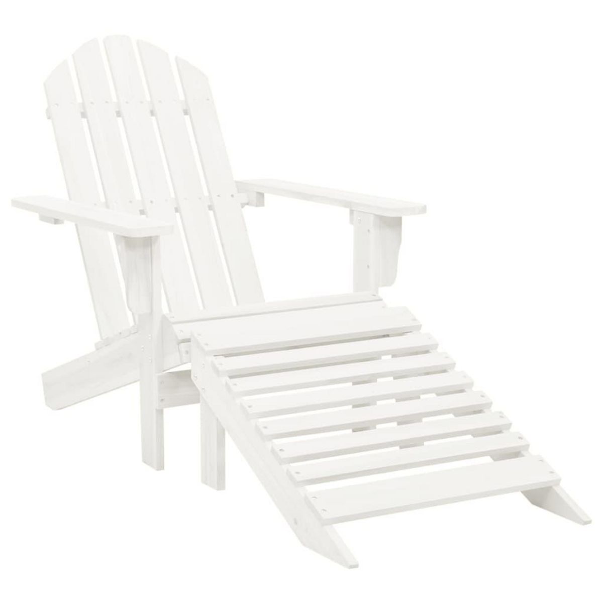 VIDAXL Chaise de jardin Adirondack avec pouf et table Sapin Blanc