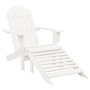 Voir la diapositive 5 : VIDAXL Chaise de jardin Adirondack avec pouf et table Sapin Blanc