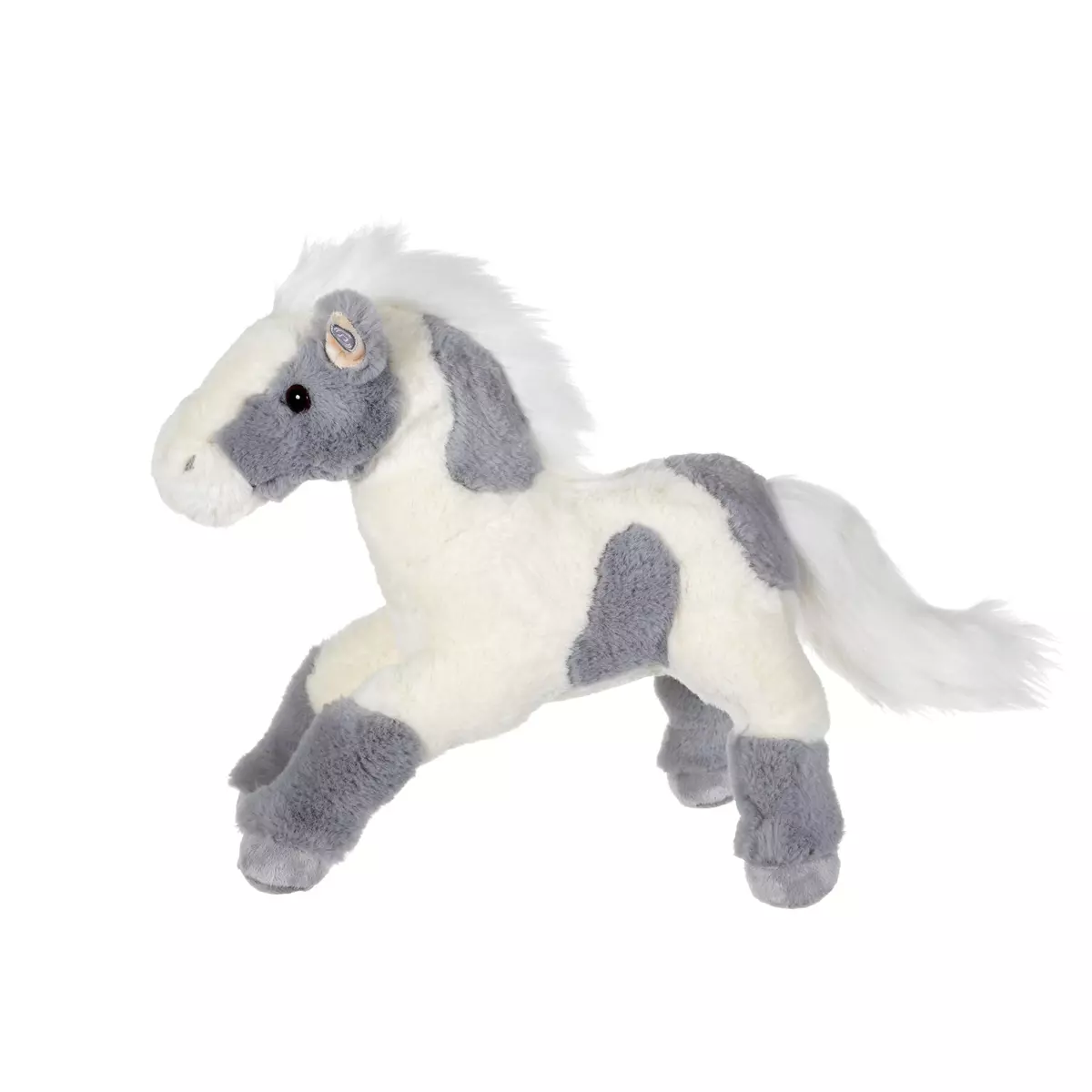 GIPSY Peluche sonore cheval blanc et gris 40 cm
