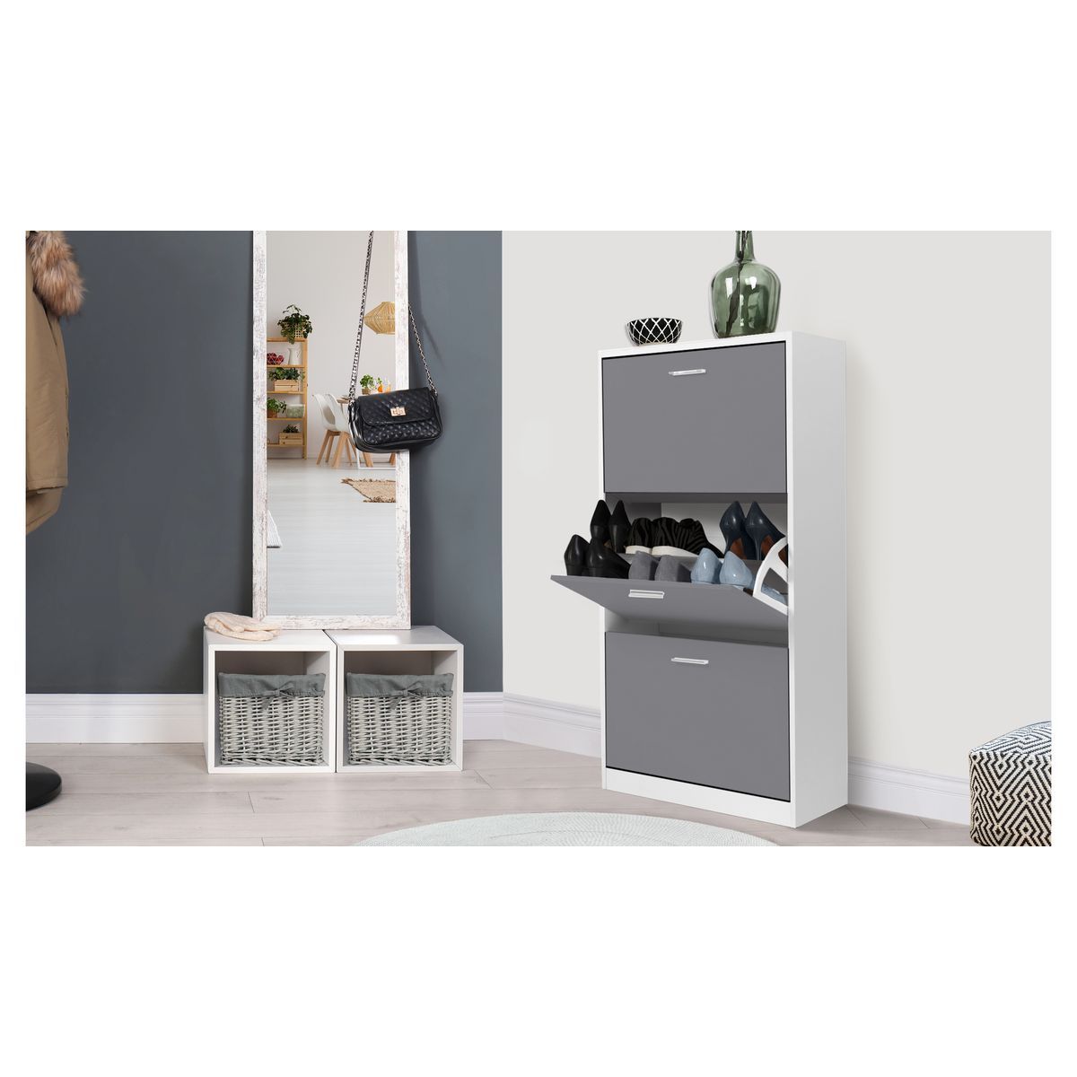 Meuble chaussures 3 portes LEONIE