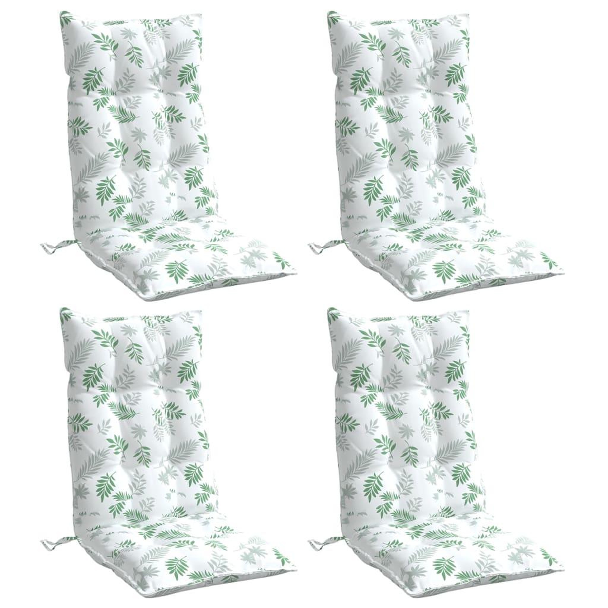 Voir la diapositive 3 : VIDAXL Coussins de chaise a dossier haut lot de 4 modele de feuille