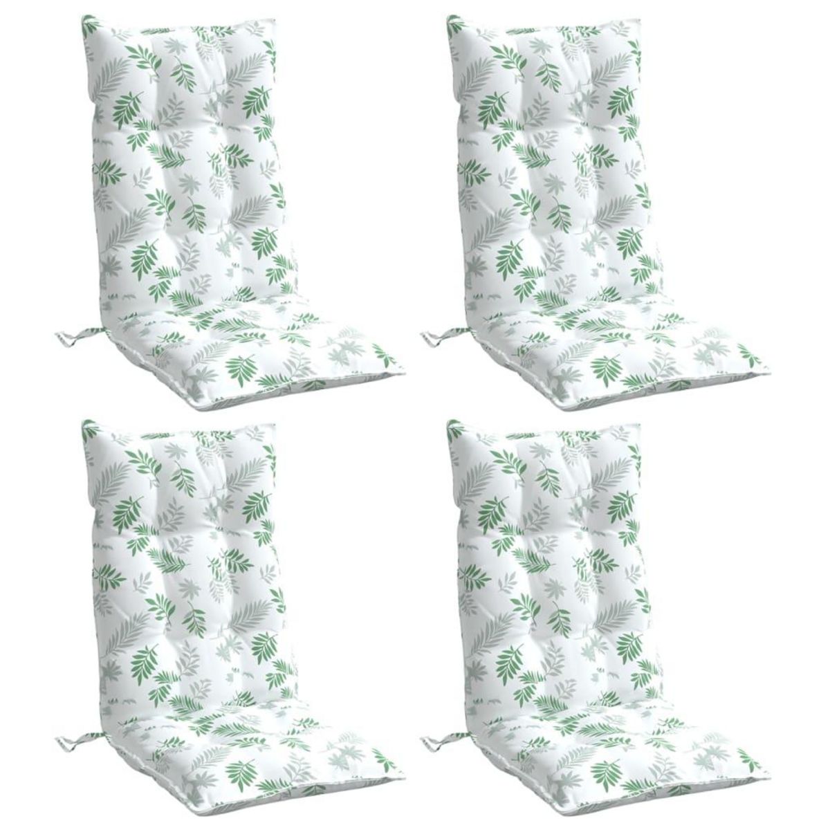 VIDAXL Coussins de chaise a dossier haut lot de 4 modele de feuille