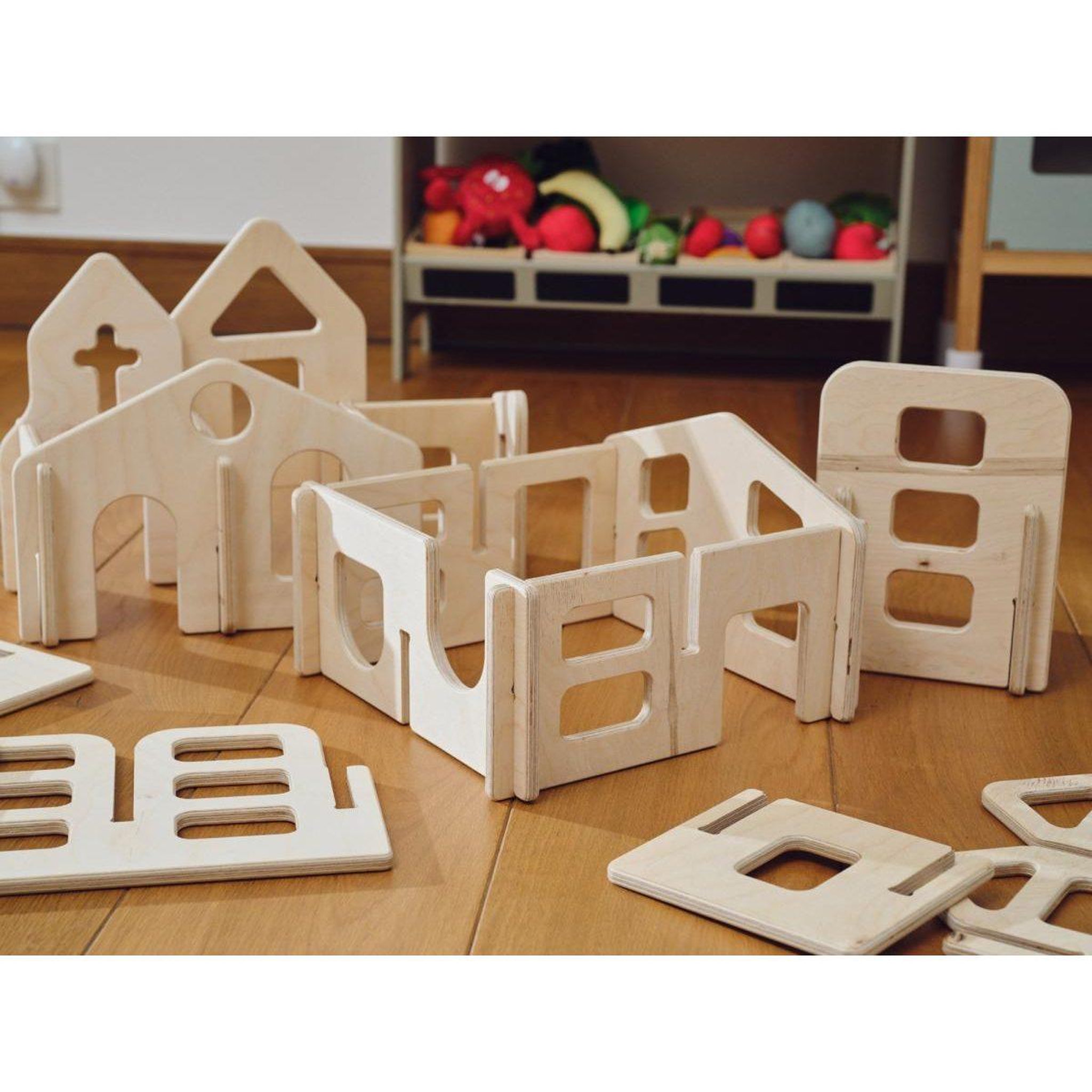 Voir la diapositive 2 : BAAVI Jeu de construction en bois Wooden City