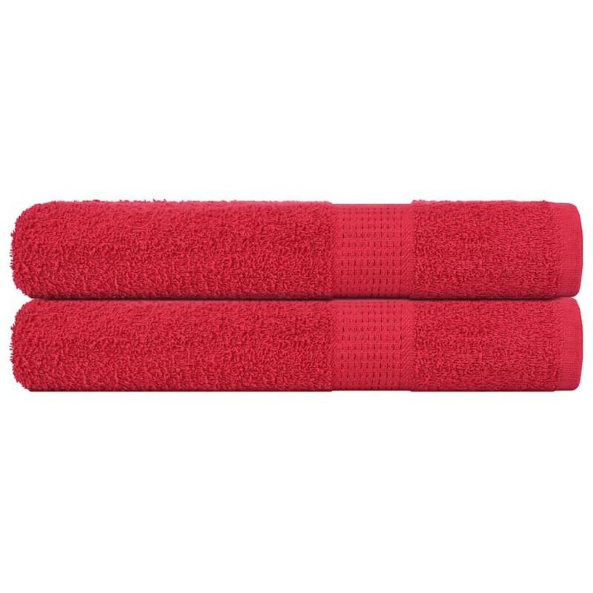VIDAXL Serviettes 2 pcs rouge 100x200 cm 360 g m² 100% coton