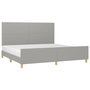 Voir la diapositive 3 : VIDAXL Cadre de lit sans matelas gris clair 200x200 cm tissu