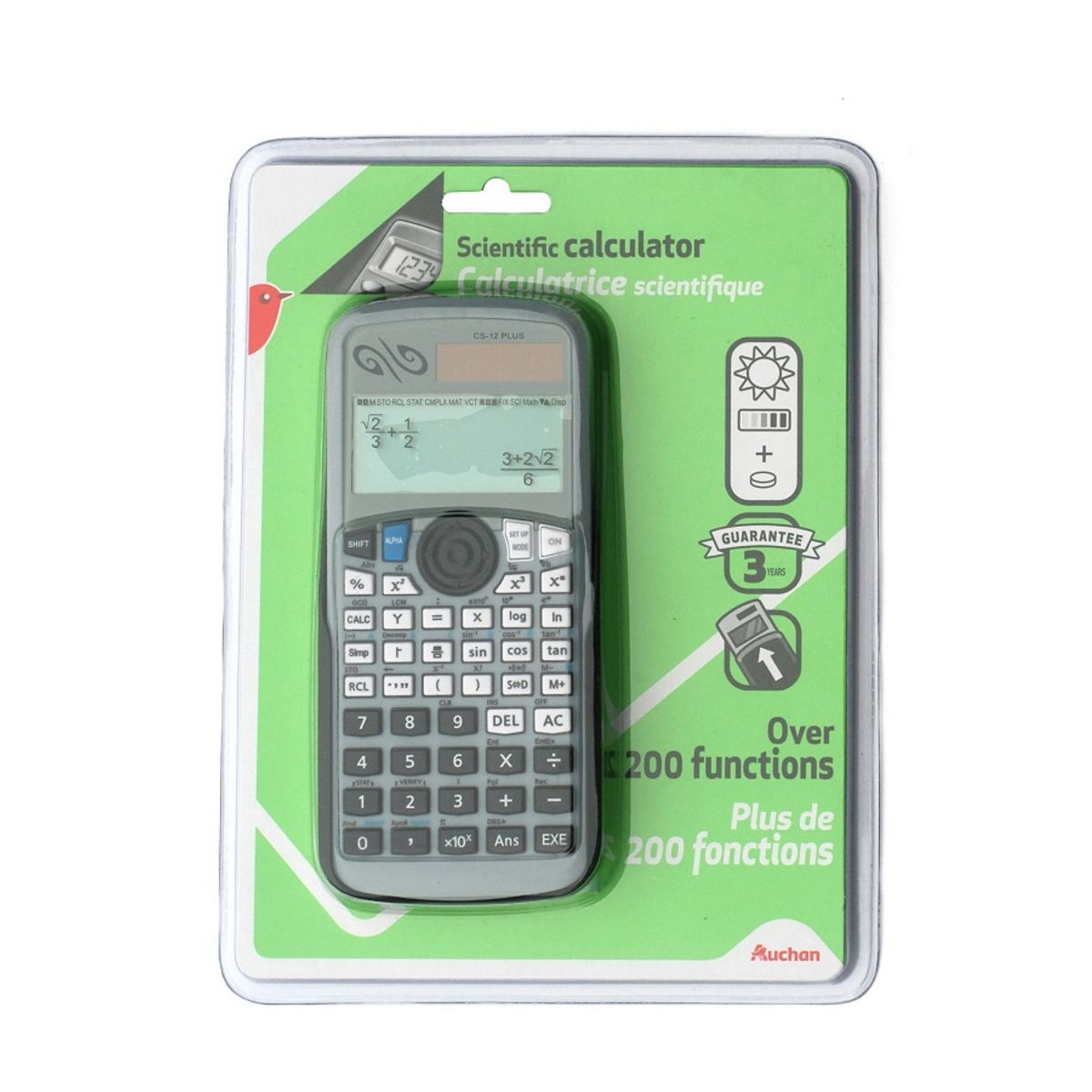 AUCHAN Calculatrice scientifique AUCHAN grise