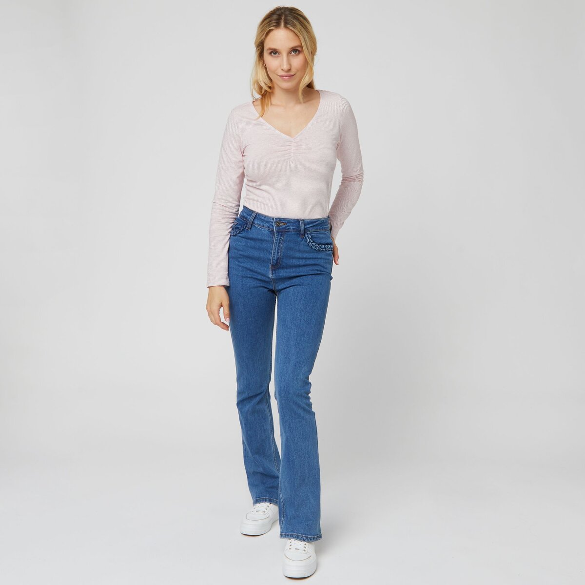 Jean bootcut taille haute clearance pas cher