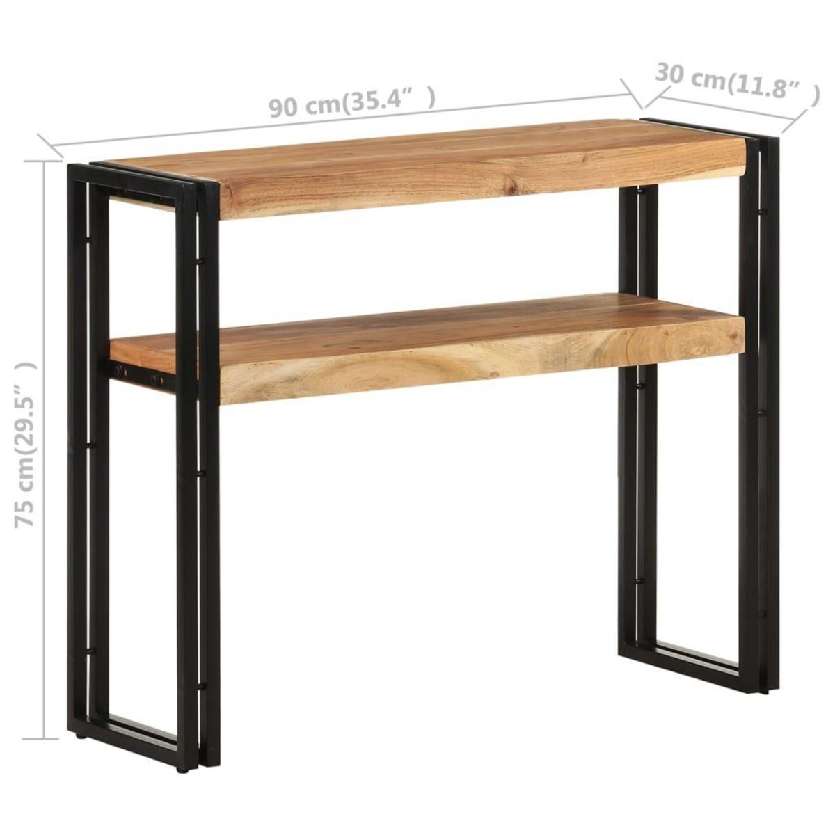 VIDAXL Table console 90x30x75 cm Bois d'acacia massif
