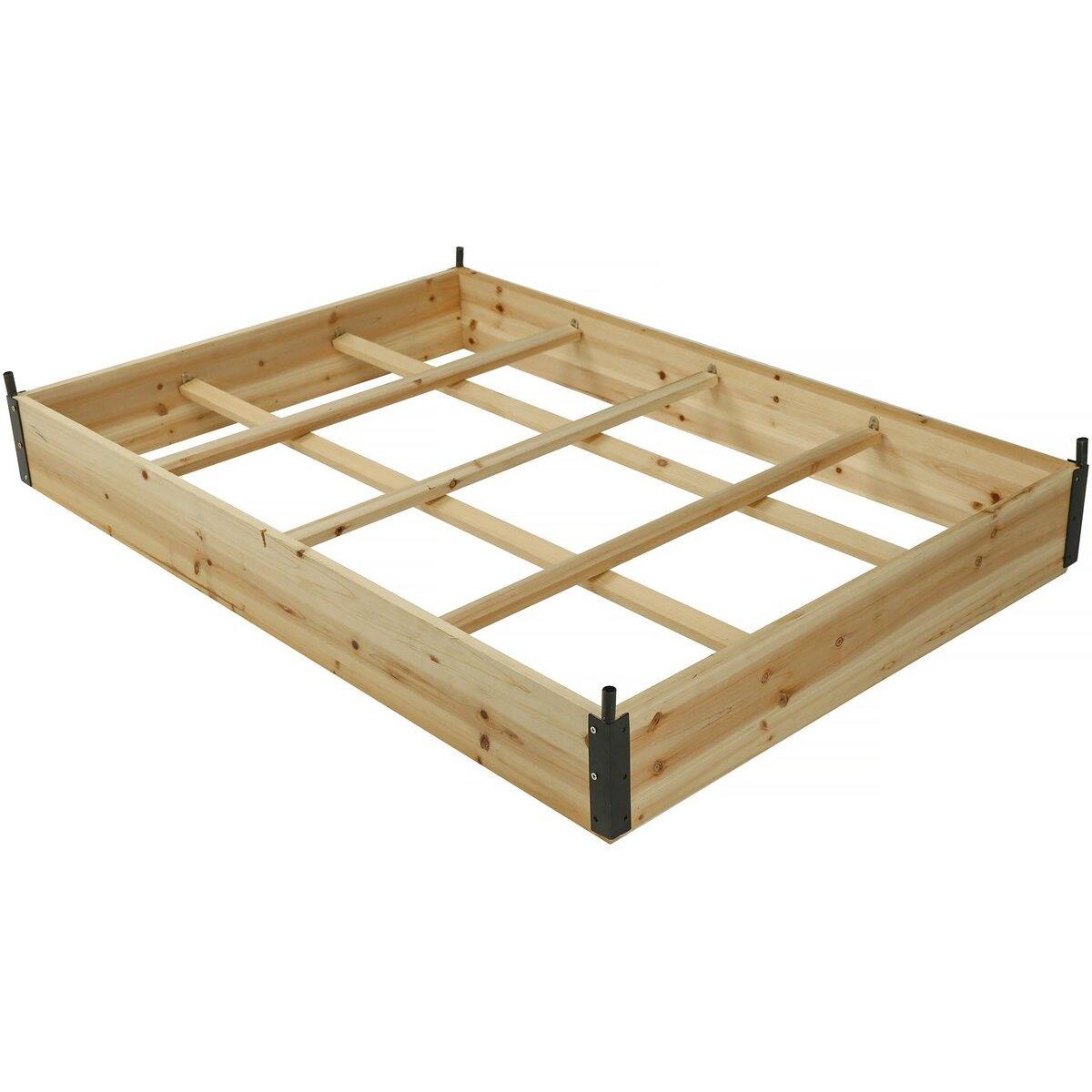 Habitat et Jardin Carré potager en bois  Muscari  - 116 x 81 x 67,5 cm - avec housse serre châssis