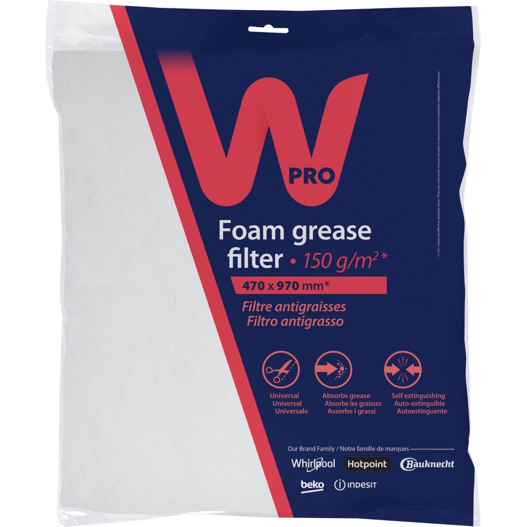 Voir la diapositive 3 : WPRO Filtre universel pour hotte - ugf016