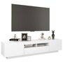 VIDAXL Meuble TV avec lumieres LED Blanc 180x35x40 cm
