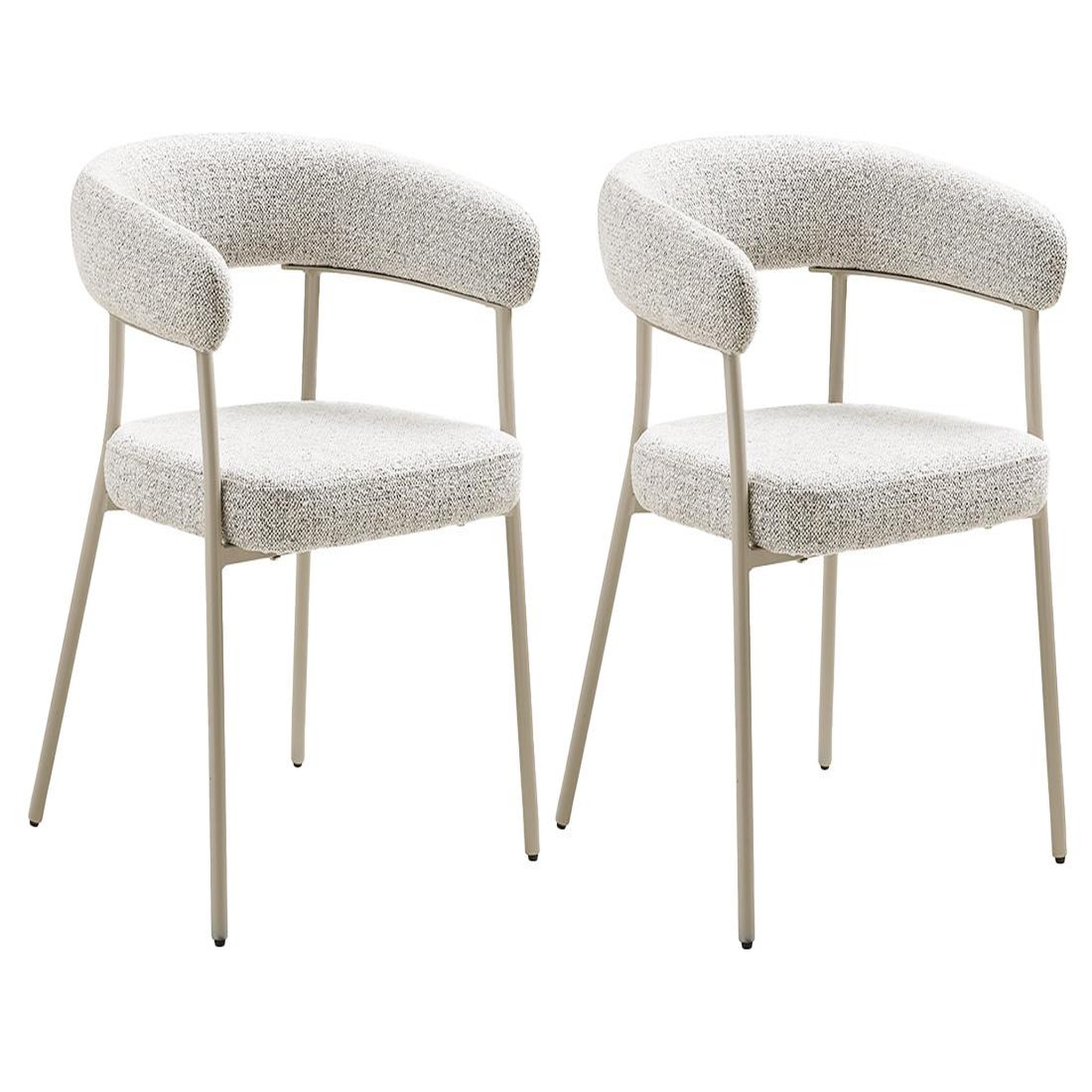 Voir la diapositive 2 : BEST MOBILIER Sadie - lot de 2 chaises fsc  100% en tissu texturé - pieds en acier
