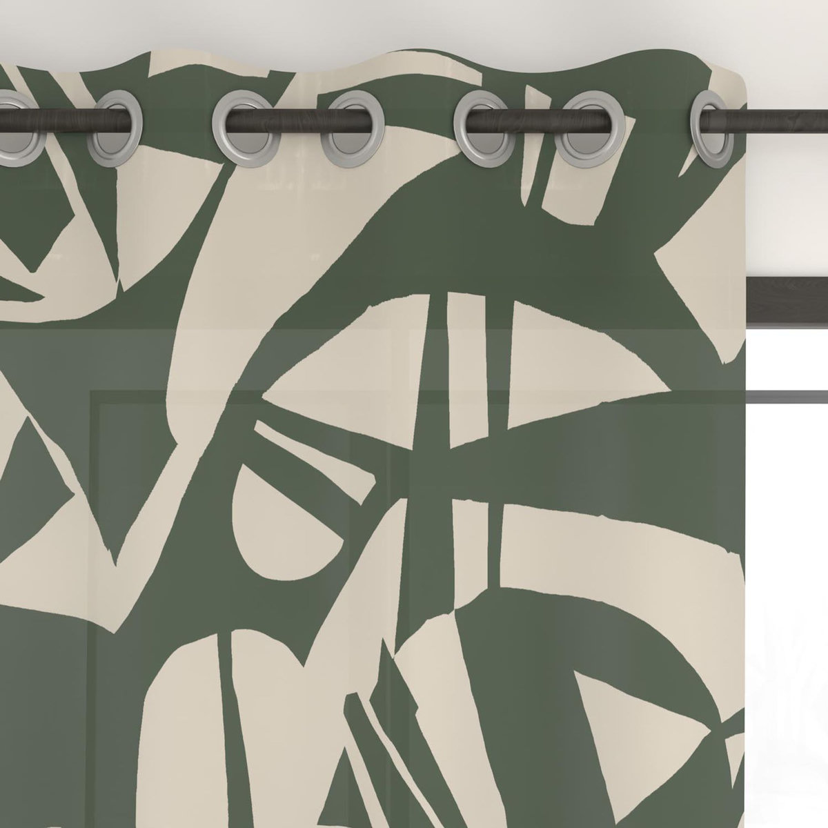 SOLEIL D'OCRE Rideau à oeillets imprimé en polycoton 135x250 cm CANOPE, par Soleil d'Ocre