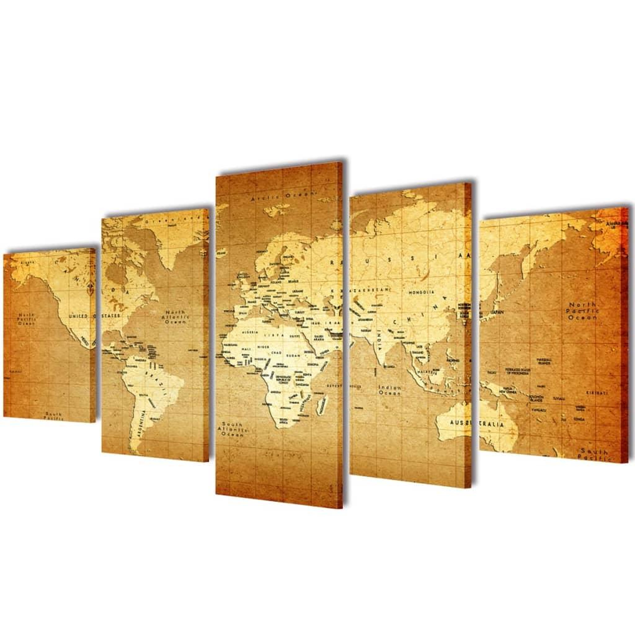 Voir la diapositive 1 : VIDAXL Set de toiles murales imprimees  Carte du monde  200 x 100 cm