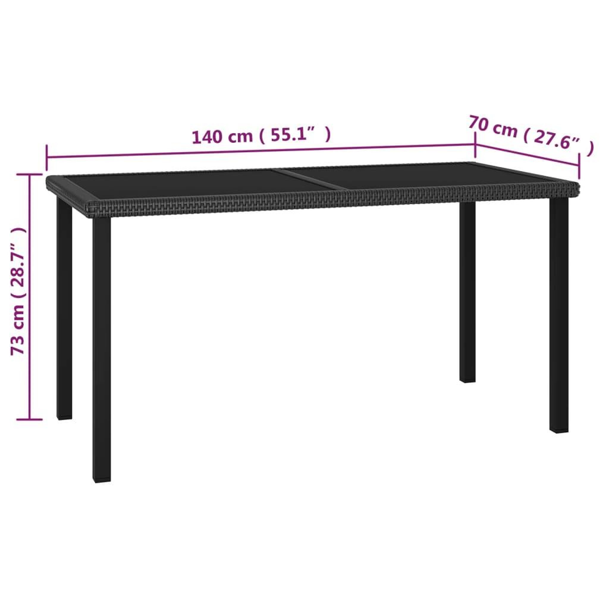 Voir la diapositive 6 : VIDAXL Ensemble a manger de jardin 5 pcs Resine tressee Noir