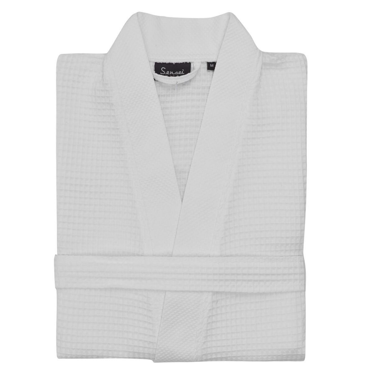 Sensei Maison Peignoir court femme nid d'Abeille col piqué SPA