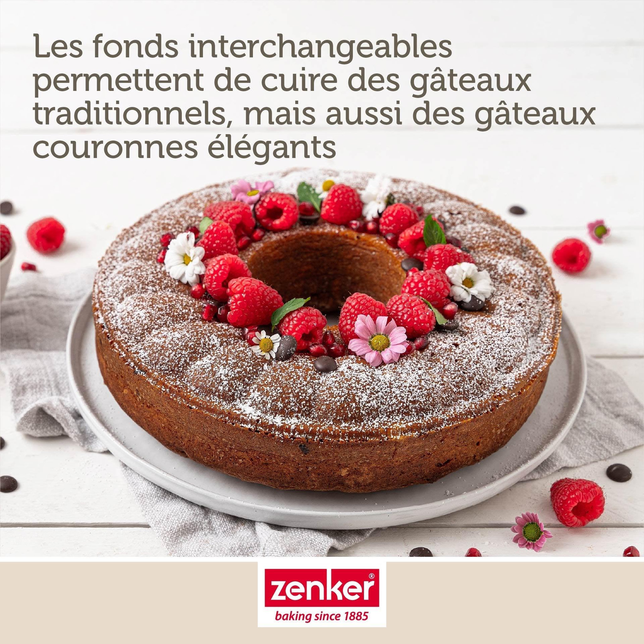 Voir la diapositive 2 : ZENKER Moule à manqué et à savarin double fond 26 cm zenker perfectback+