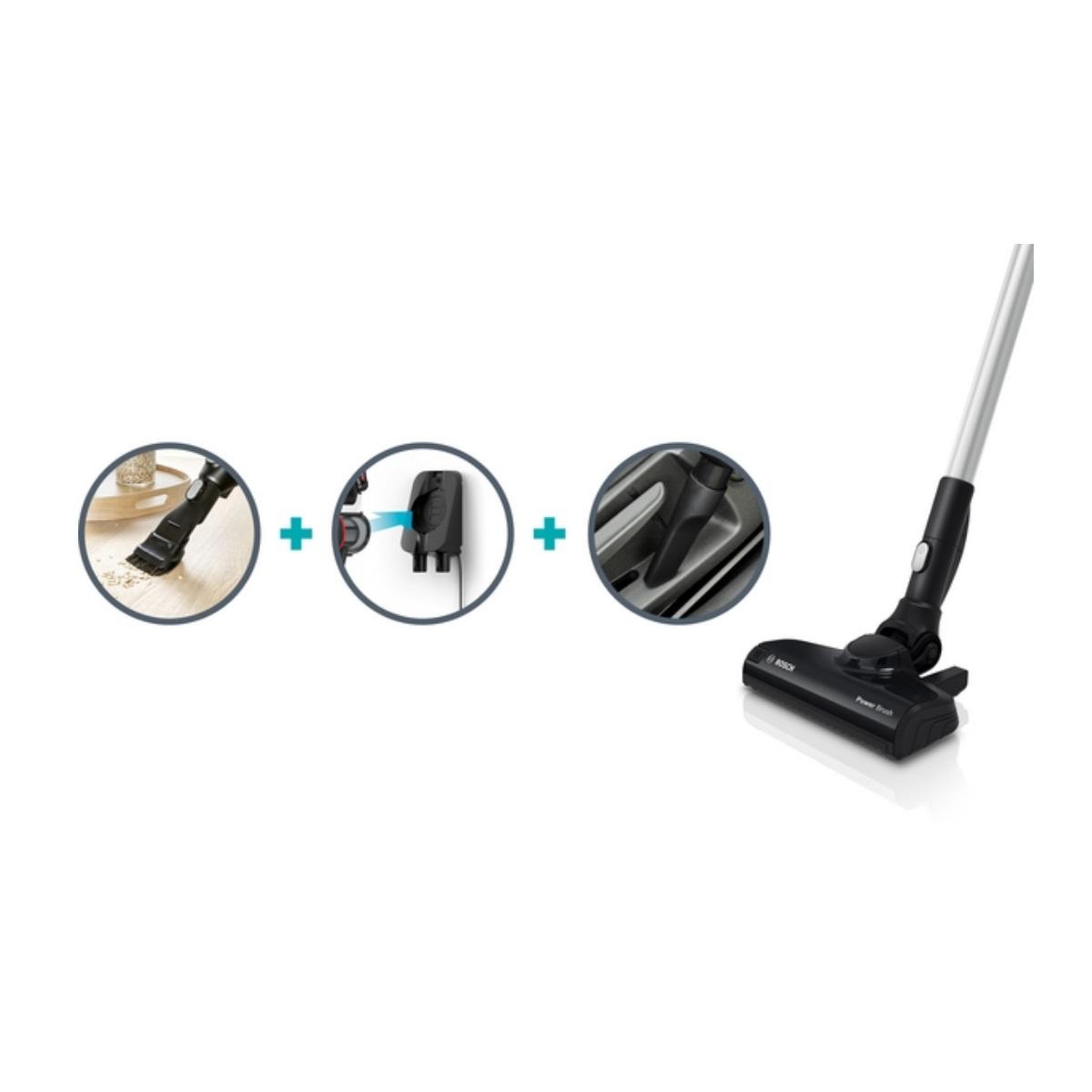 Voir la diapositive 2 : BOSCH Aspirateur balai rechargeable 18v bleu/noir - bcs611p4a
