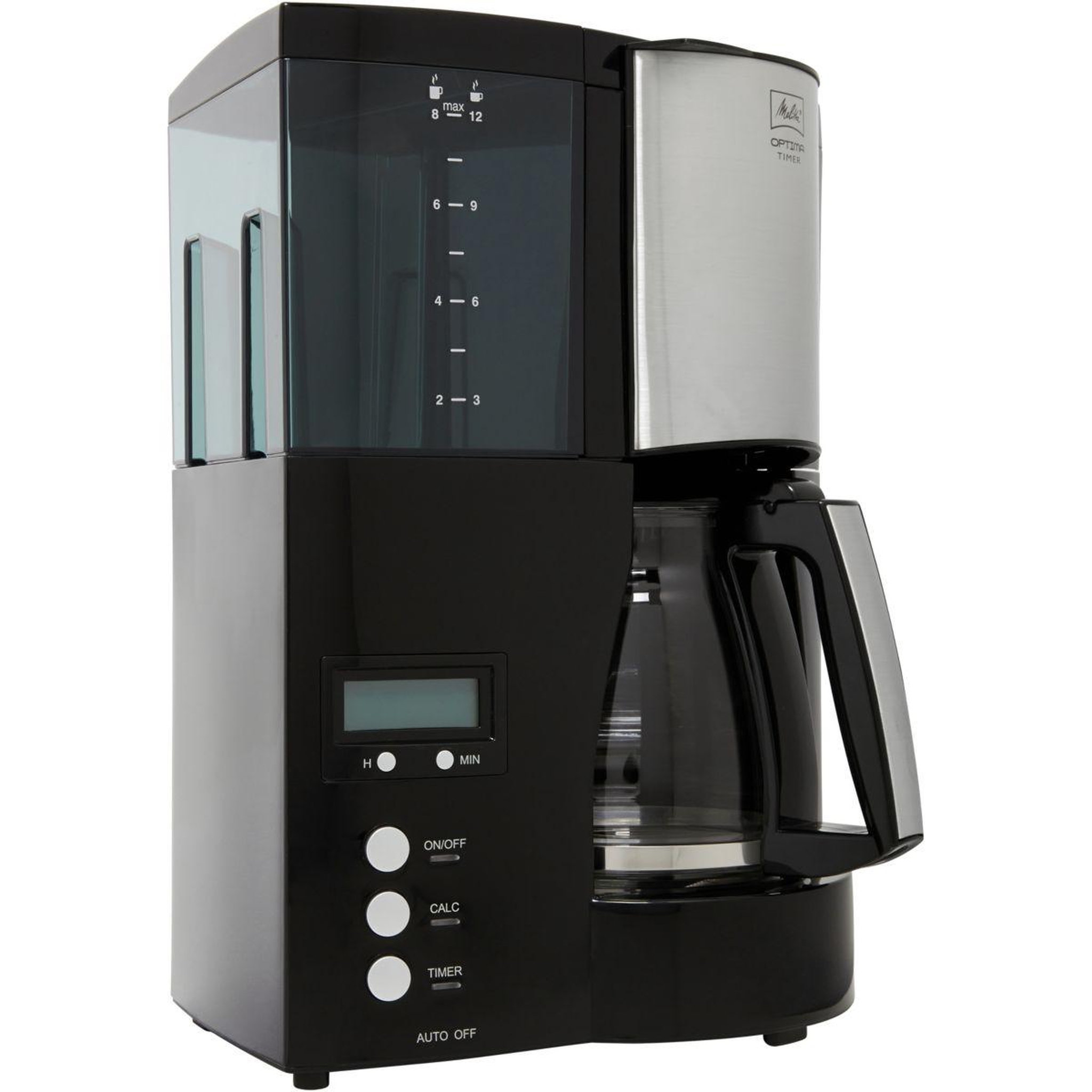 Melitta Cafetière programmable Optima Timer Noir Acier Brossé
