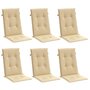Voir la diapositive 3 : VIDAXL Coussins de chaise a dossier haut lot de 6 beige melange tissu