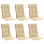 Voir la diapositive 3 : VIDAXL Coussins de chaise a dossier haut lot de 6 beige melange tissu