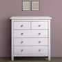 Voir la diapositive 4 : VS VENTA-STOCK Commode 5 tiroirs Berna dans les tiroirs Blanc, 79 cm Longueur