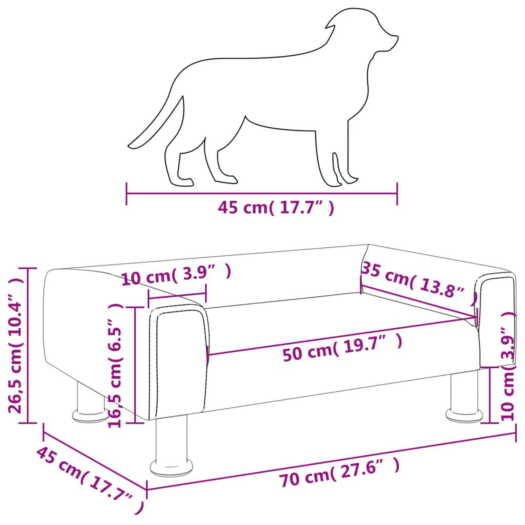 Voir la diapositive 6 : VIDAXL Lit pour chien noir 70x45x26,5 cm velours