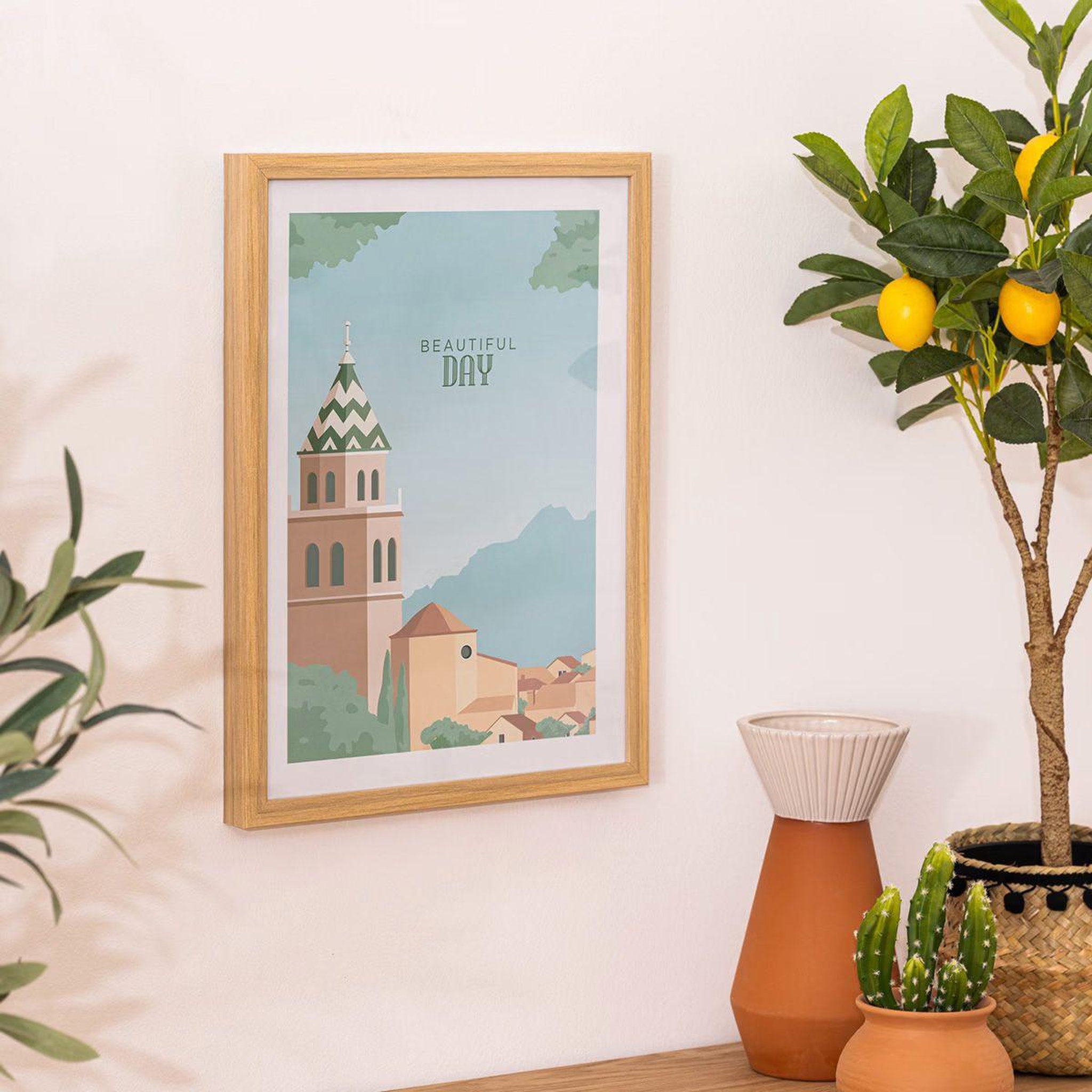 Voir la diapositive 3 : ATMOSPHERA Cadre déco  day  30x40cm multicolore