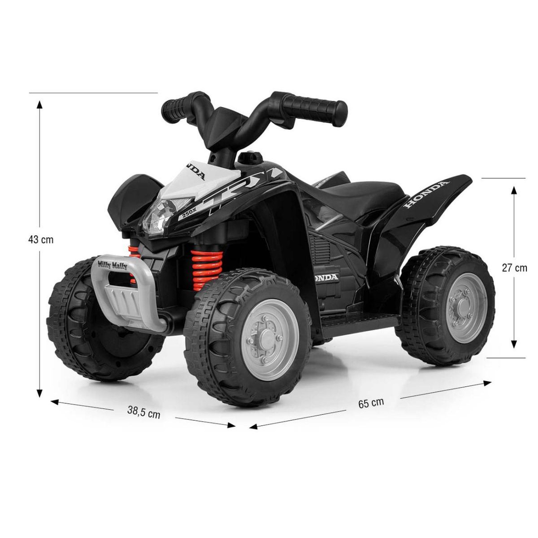 Voir la diapositive 3 : MILLY MALLY Quad electrique Honda ATV Noir