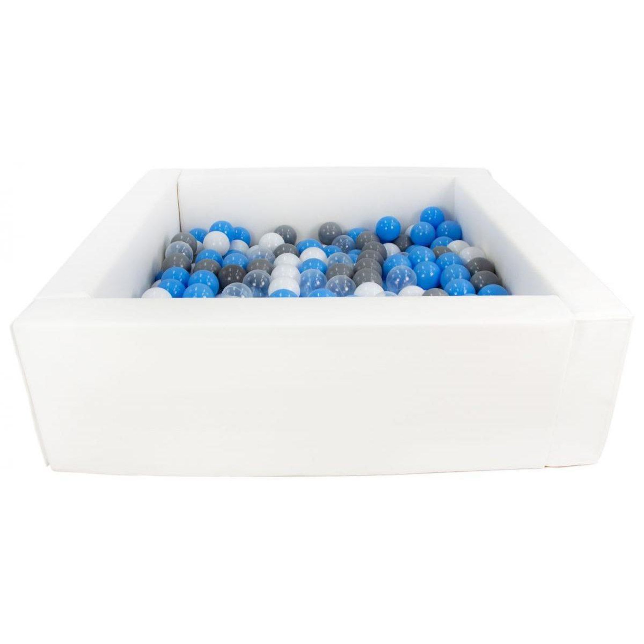 Voir la diapositive 2 : VELINDA Piscine à balles carrée avec 200 balles - blanc/blanc, transparent, bleu clair, gris