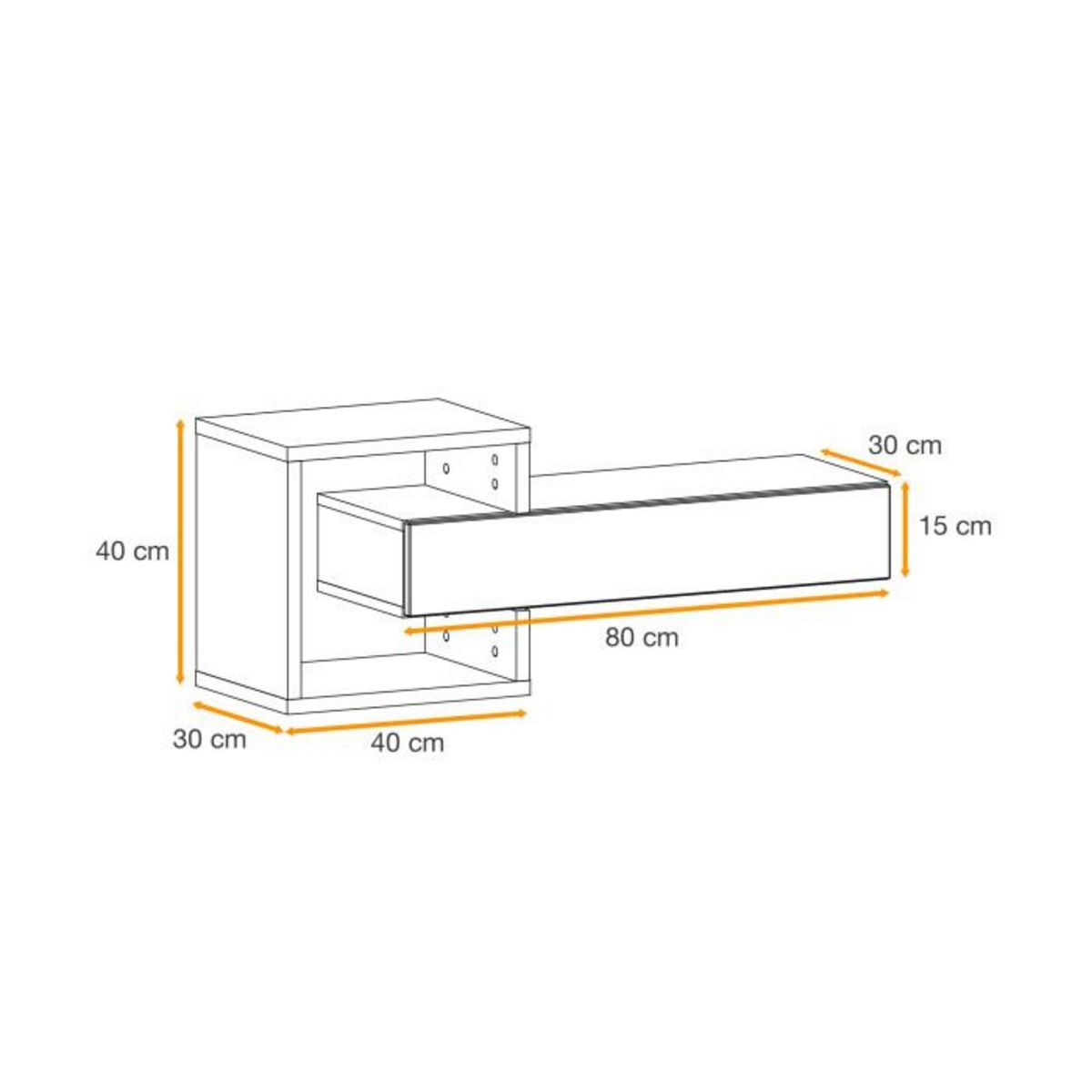 Paris Prix Étagère Murale & Tiroir  Easy  100cm Naturel