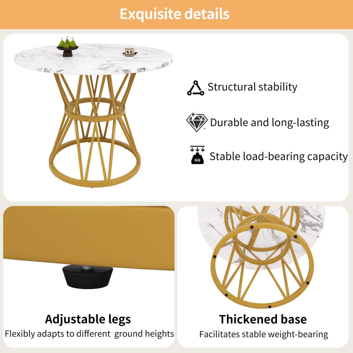 MERAX Table à manger ronde