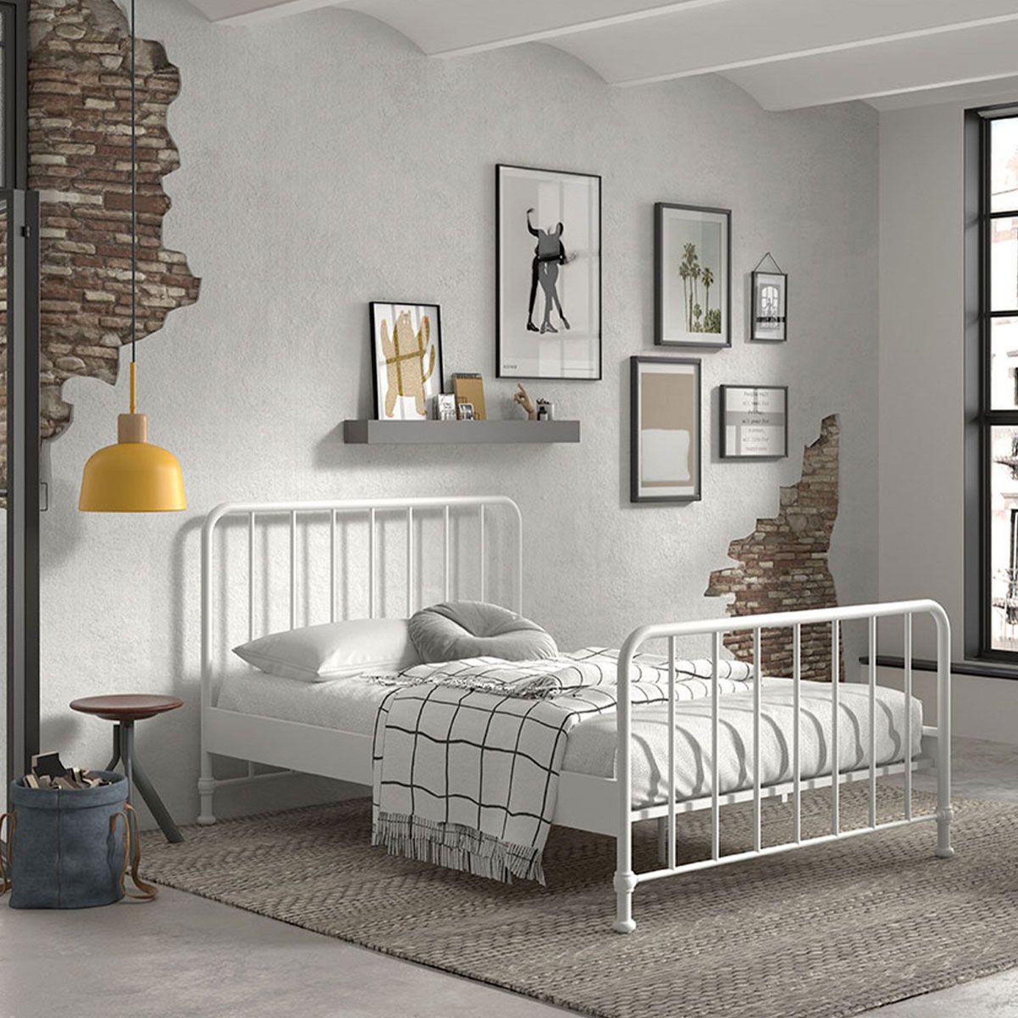 Voir la diapositive 3 : Paris Prix Lit enfant  bronxx  140x200cm blanc