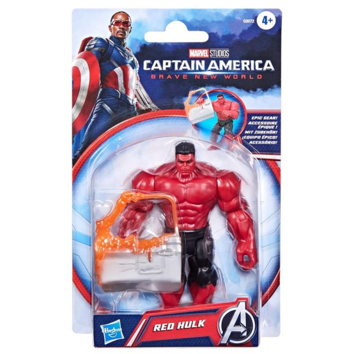 Avengers Figurine Avengers Marvel Epic Hero Series Captain America Brave New World Hulk Rouge et Noir