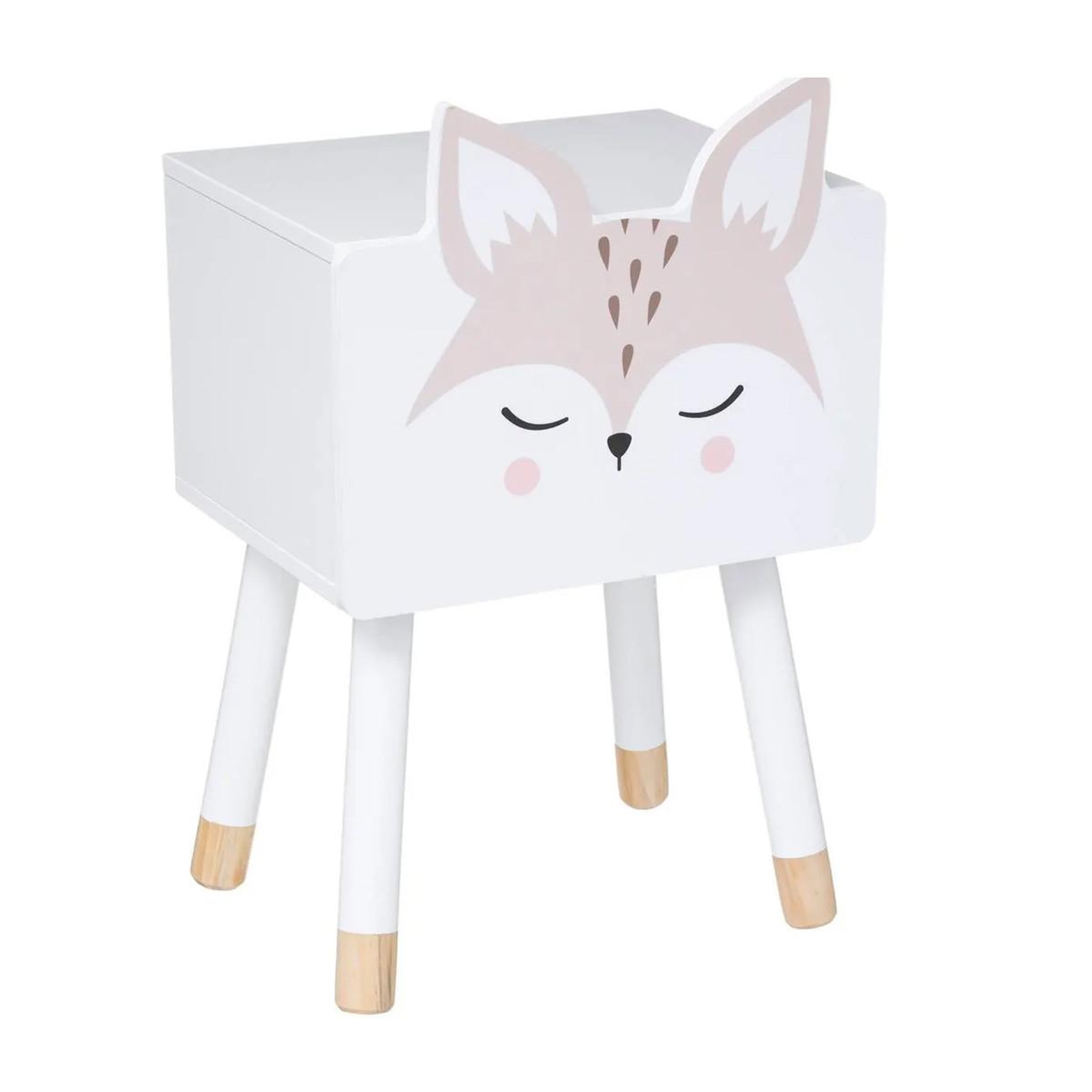 Voir la diapositive 1 : Atmosphera Kids Table de chevet enfant  renard  53cm blanc