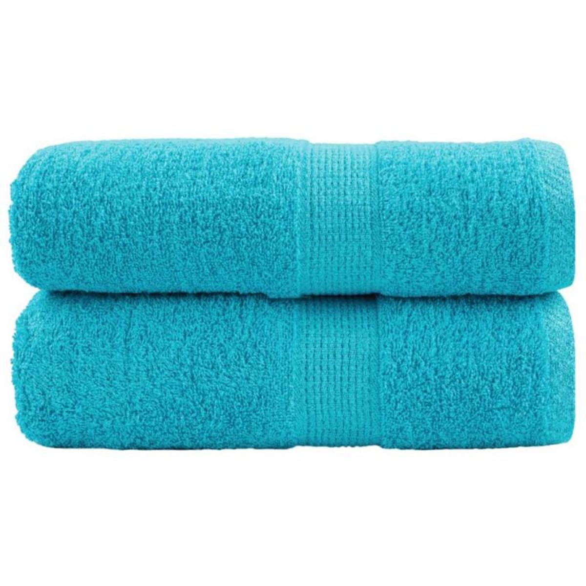 VIDAXL Serviettes de visage de qualité sup. SOLUND 2 pcs turquoise