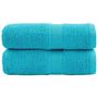Voir la diapositive 1 : VIDAXL Serviettes de visage de qualité sup. SOLUND 2 pcs turquoise
