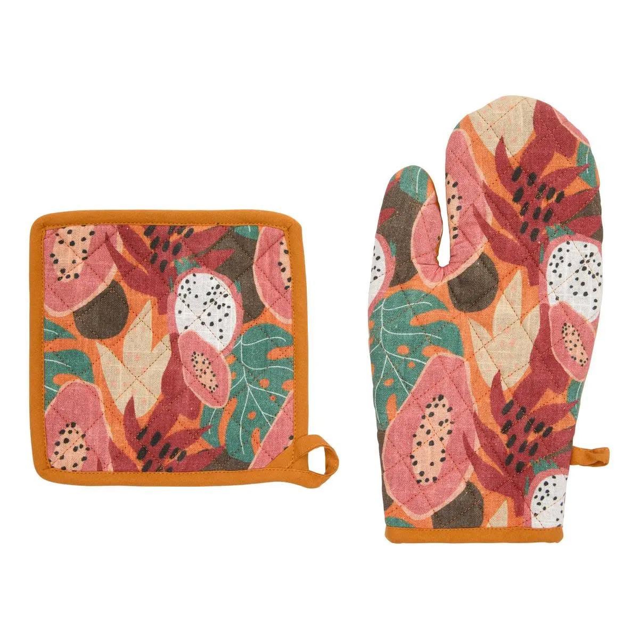 ATMOSPHERA Gant & manique de cuisine  tropical  32cm multicolore